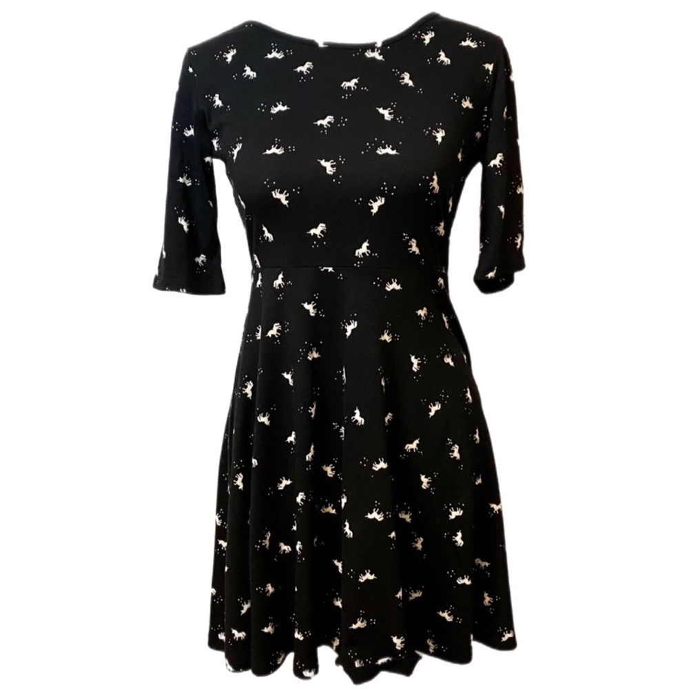 Adorable Girls Unicorn fit & flare Dress half sleeve